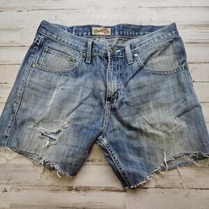 Wrangler 20x Jeans Cut Off Shorts Size 32 Distressed Denim Cowgirl Western